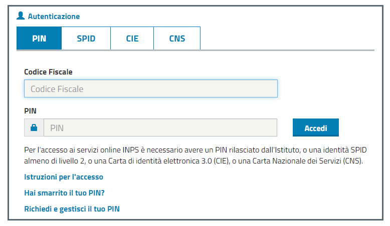 accesso all'INPS tramite SPID