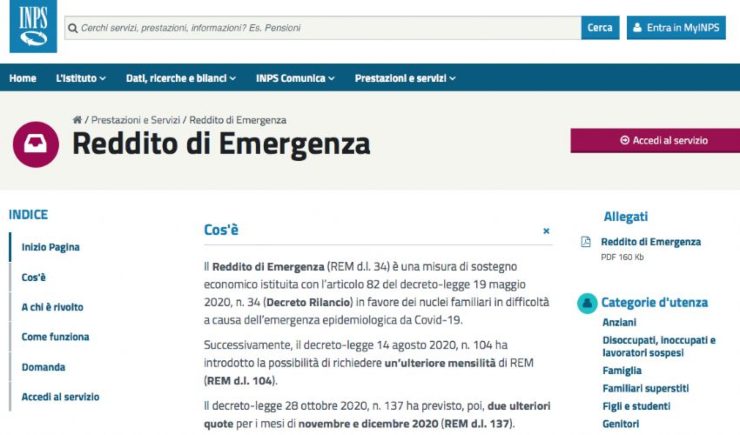 reddito di emergenza