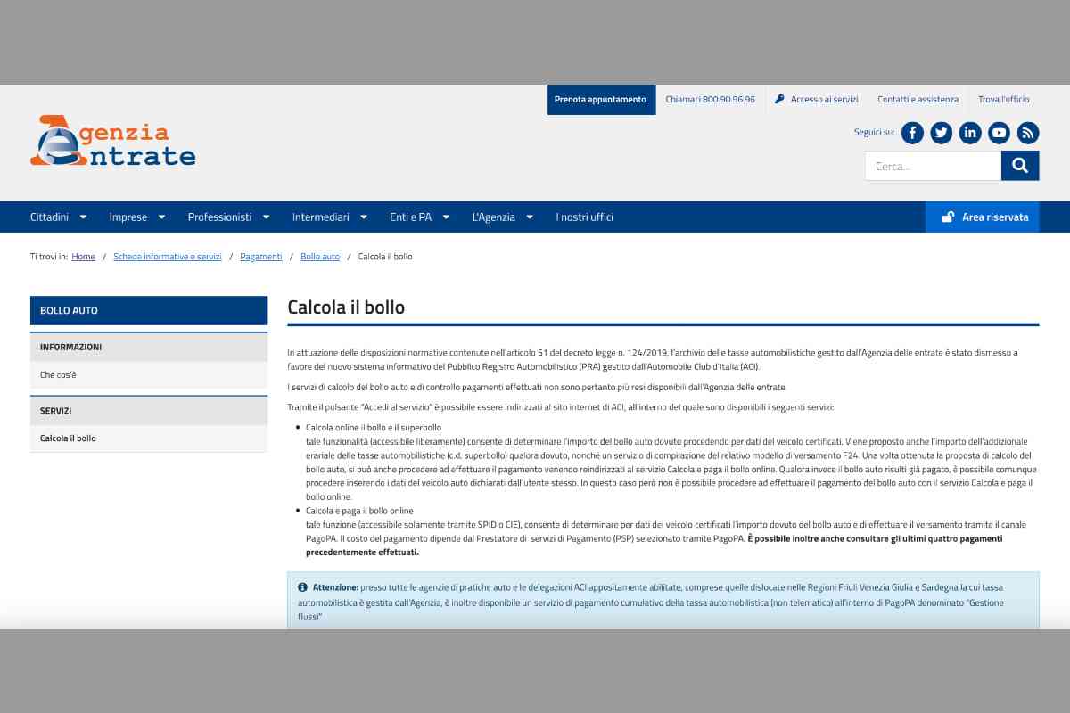 Come verificare gli importi da pagare per i bolli dell'auto sul sito dell'Agenzia delle Entrate