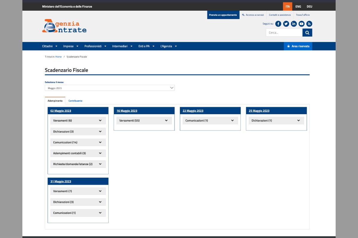 fisco maggio date importanti