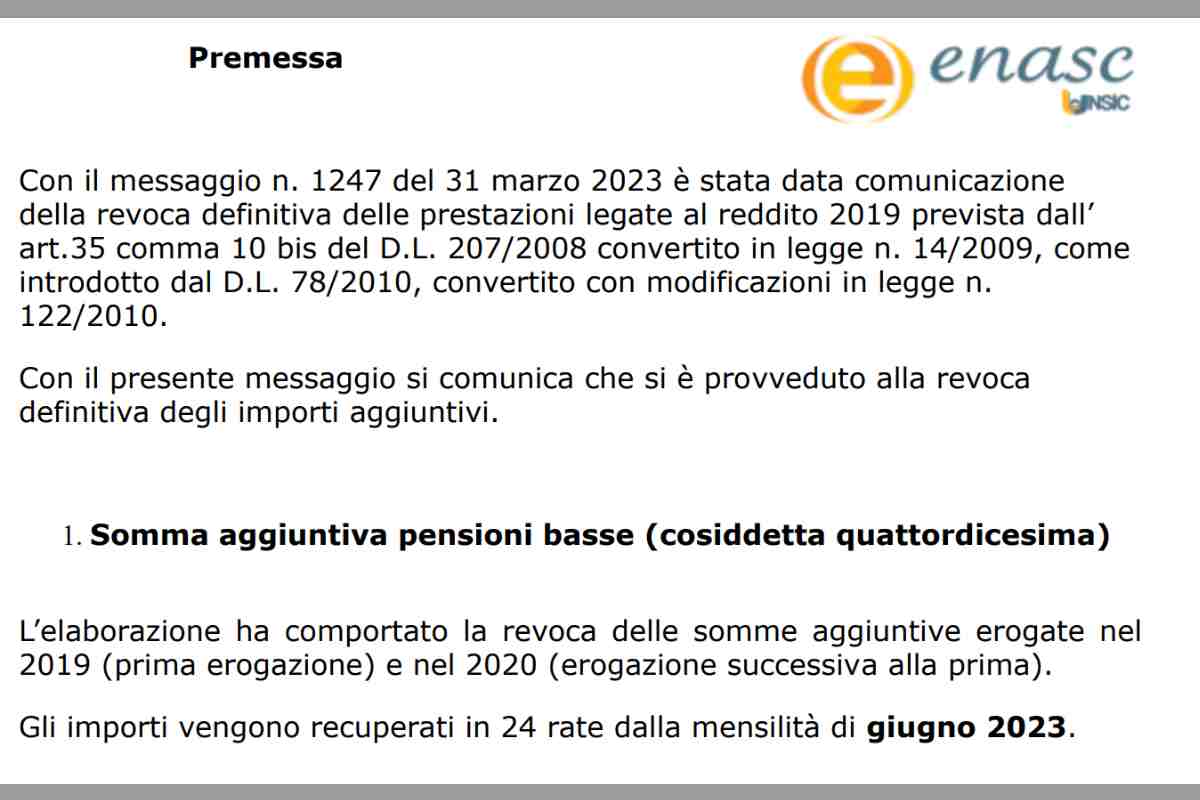 pensionati restituzione soldi INPS